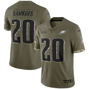 mens nike brian dawkins olive philadelphia eagles 2022 salu